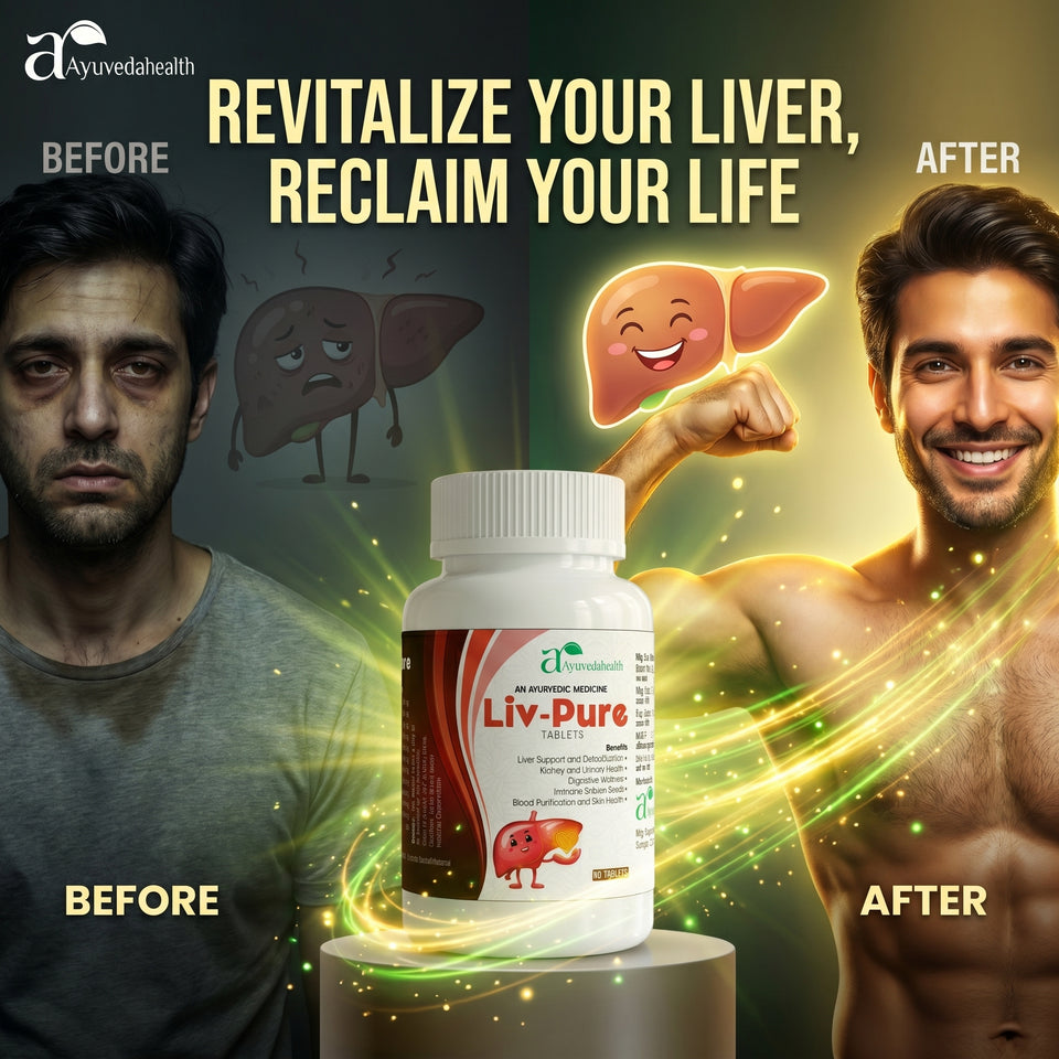 Ayurveda Health Liv-Pure Tablets | Ayurvedic Herbal Wellness Supplement with Giloy, Kalmegh & Bhringraj | 60 Tablets