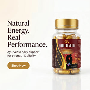 Gramin Ayurveda Power Veda Capsules – Ayurvedic Energy Booster for Men | Supports Stamina, Stress Relief & Performance | Natural Vitality Supplement (30 Capsules)